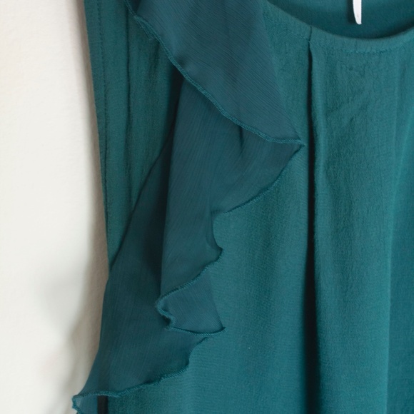 Free People dark green emerald dress with ruffles - Picture 7 of 7